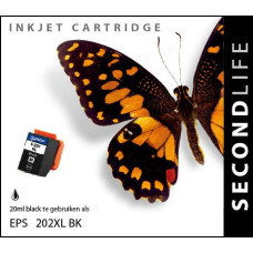 SecondLife compatible inktcartridge Epson 202XL zwart