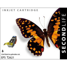 SecondLife compatible inktcartridge Epson 26XL T2621 zwart