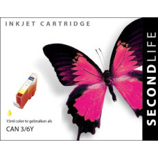 SecondLife compatible inktcartridge Canon BCi-3eY & BCi-6Y geel