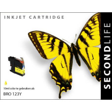 SecondLife compatible inktcartridge Brother LC-123Y geel