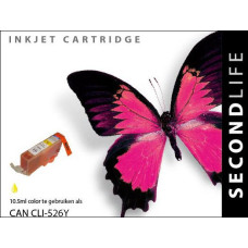 SecondLife compatible inktcartridge Canon CLi-526Y geel