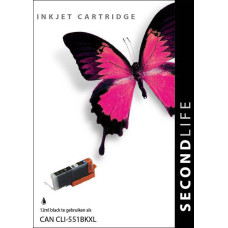 SecondLife compatible inktcartridge Canon CLi-551XLBK zwart