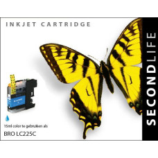 SecondLife compatible inktcartridge Brother LC-225XLC cyaan