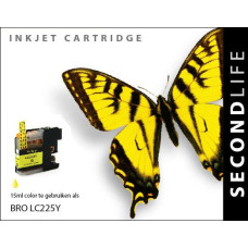 SecondLife compatible inktcartridge Brother LC-225XLY geel