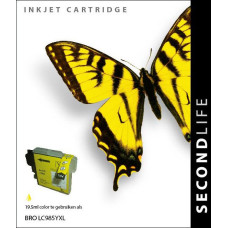 SecondLife compatible inktcartridge Brother LC-985Y geel